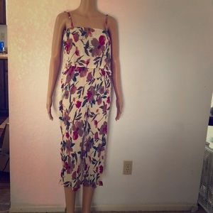 Zara Basic pleated floral jumpsuit